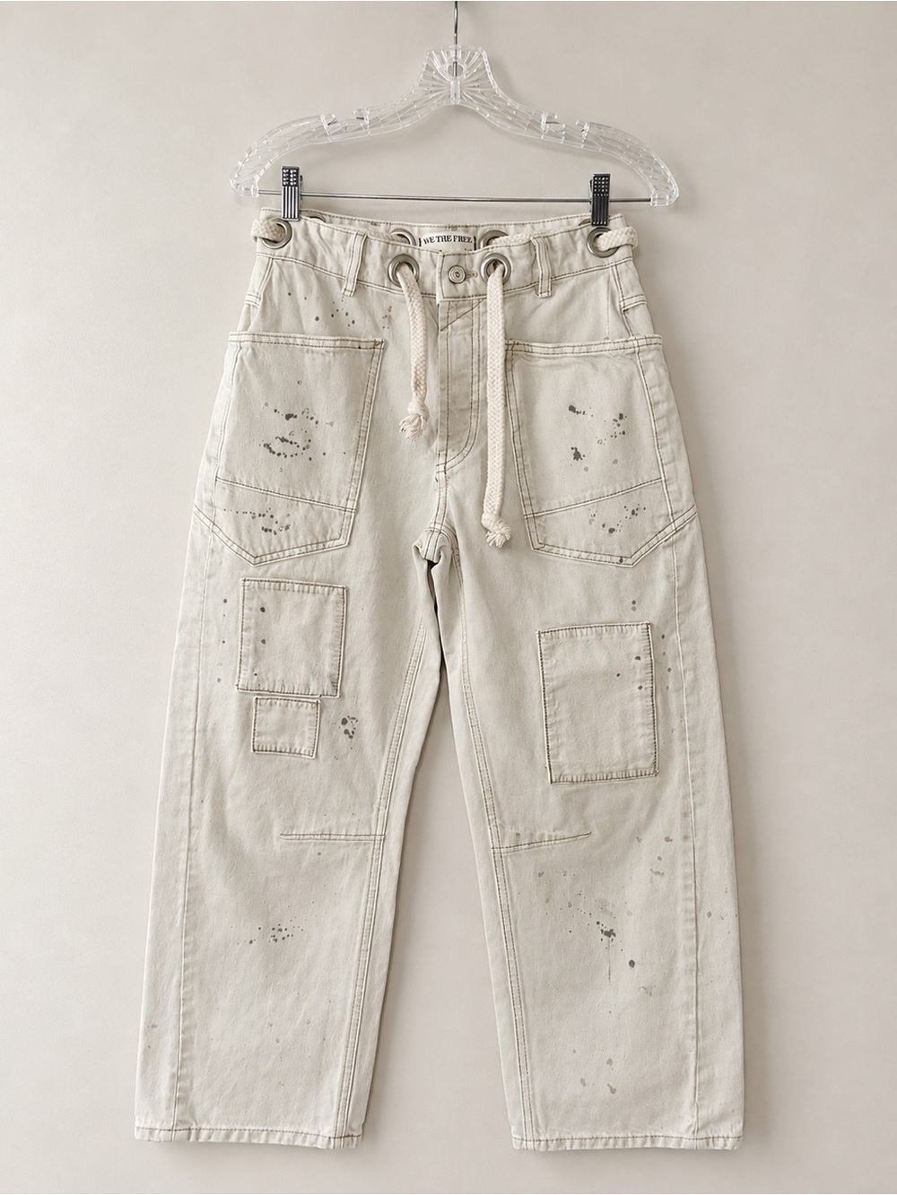 NWOT- never worn Free People We The Free Moxie Low-Slung Barrel Jeans Sz 24.